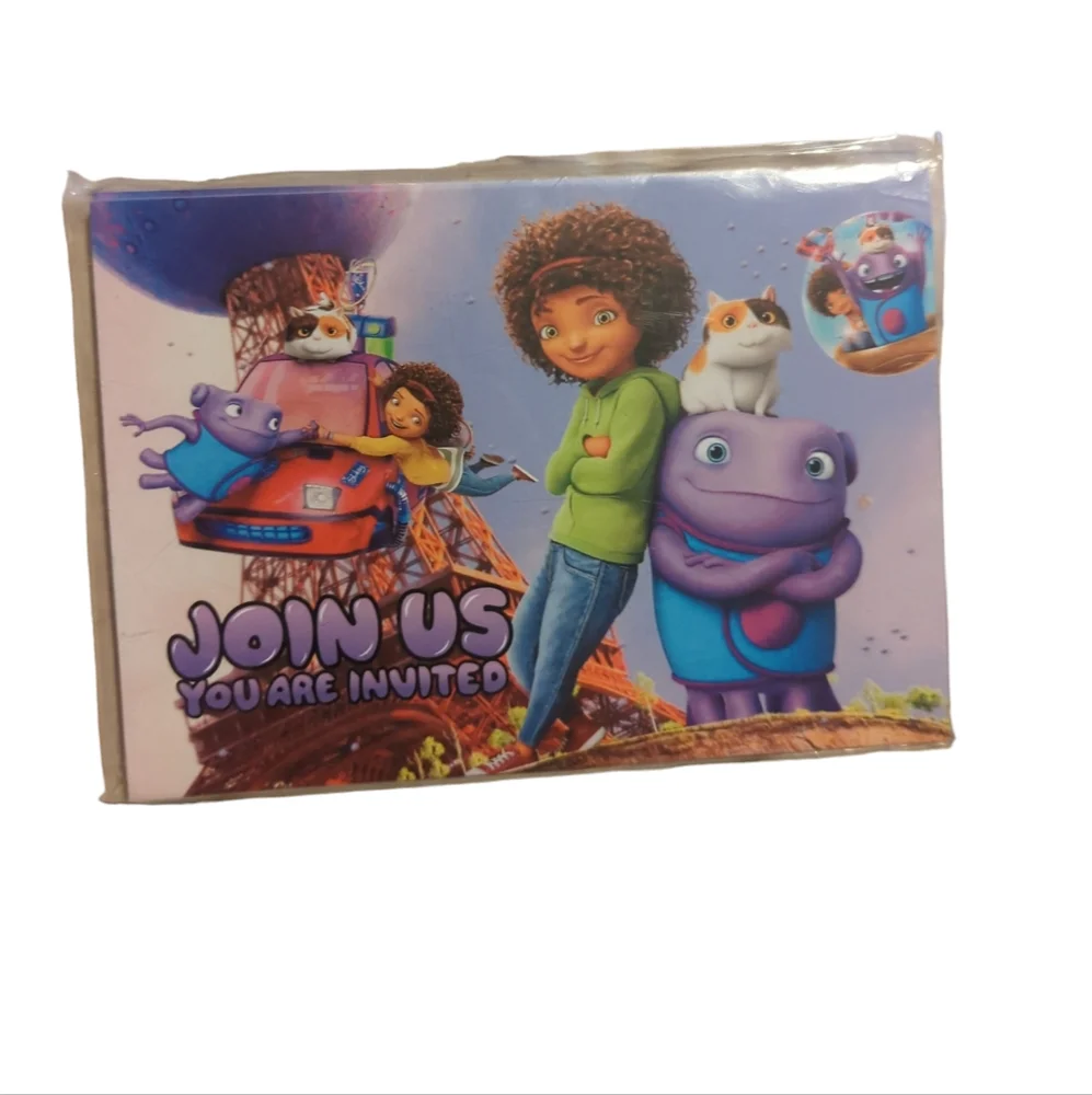 MEGIMA 16Pcs Dreamworks Home Birthday Invitation Cards.